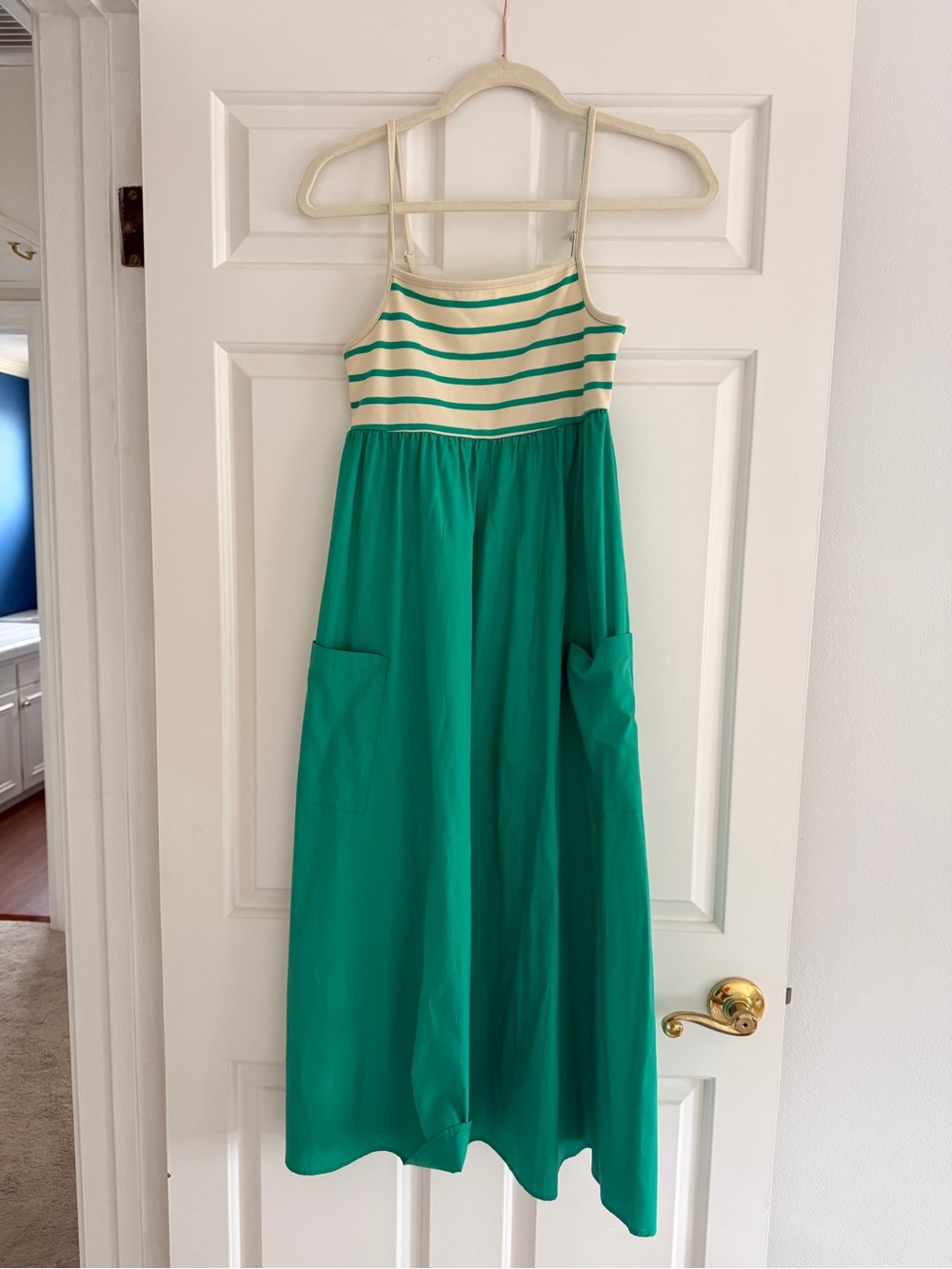 By Anthropologie Square-Neck A-line midi dress